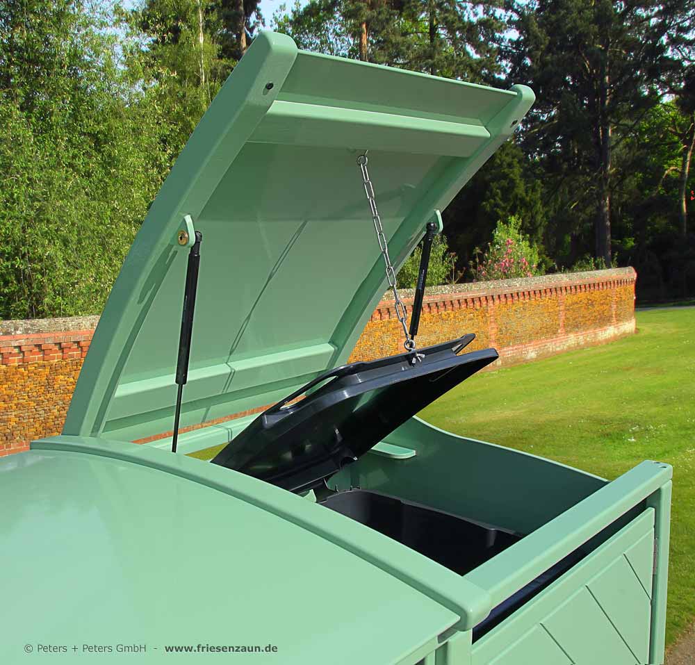 Sylter Mülltonnenverkleidung - Deutsche Müllbox von Peters + Peters für 120 Liter oder 240 Liter Mülltonnen.