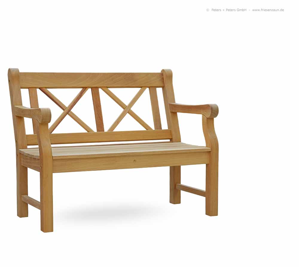 Klassische Holzgartenbank CLIFF - ODUM-IROKO Hartholz - Englische Gartenbänke aus deutscher Produktion