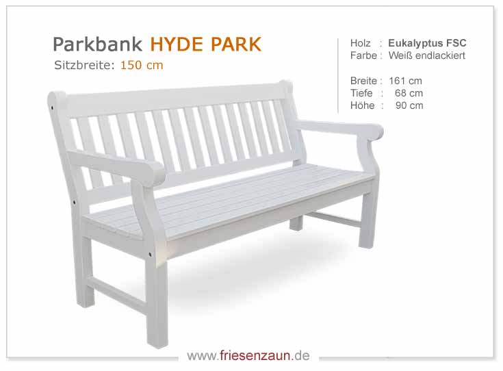 4er Gartenbank Windsor -  Gesamtbreite 240 cm - Sitzbreite 226 cm. Lieferbar in weiß oder in jedem anderen RAL-Farbton.
