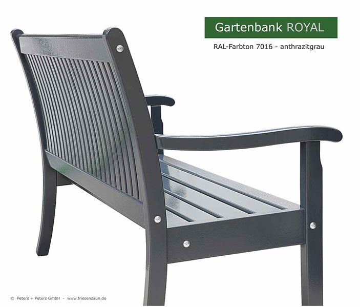 Gartenbank ROYAL - lieferbar als 1er, 2er, 2.5er, 3er und 4er Gartenbank - Markenqaulität aus Deutschland von Peters + Peters !