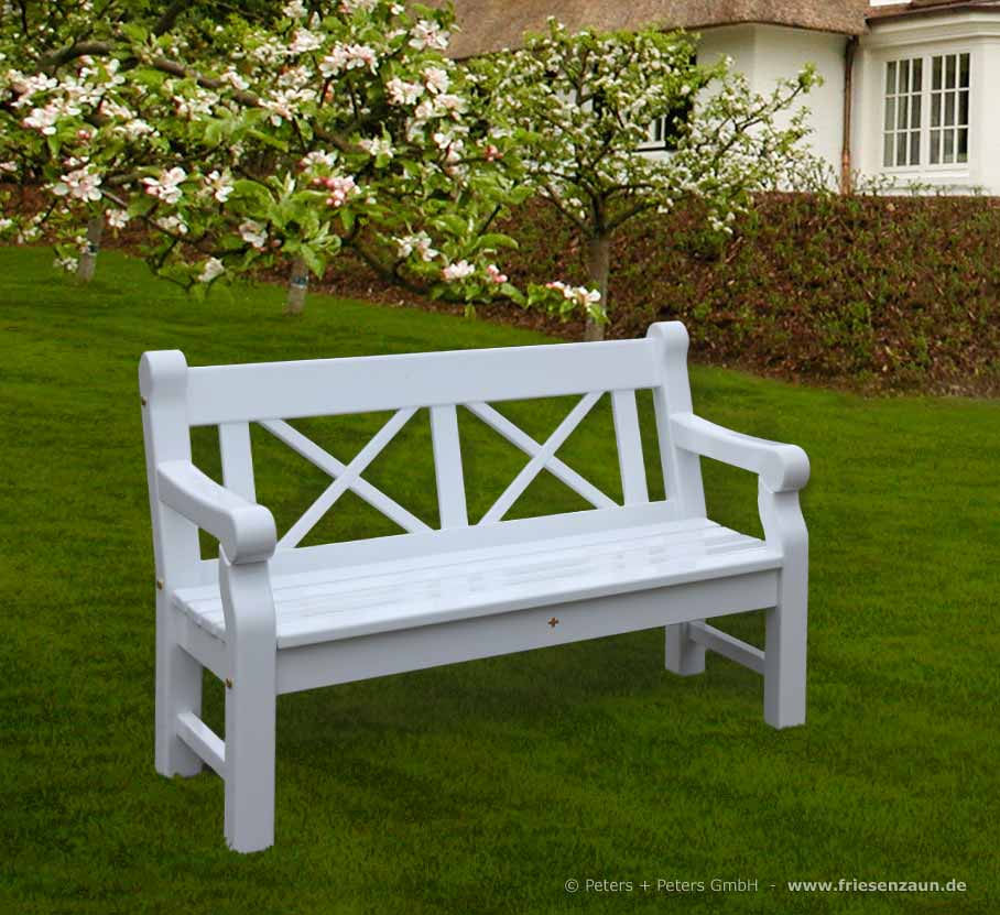 2er Gartenbank HAMPTON - extra massive Holzbank mit Kreuzen - auch als 1er, 3er Gartenbank oder 4er Holzbank lieferbar.