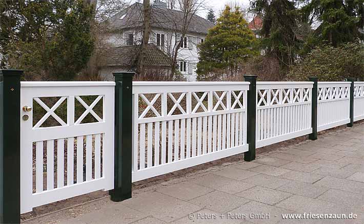 Original Sylter Friesenzaun - Weißer Gartenzaun aus wertvollem ODUM IROKO Hartholz - Anfertigung nach Maß von Peters + Peters