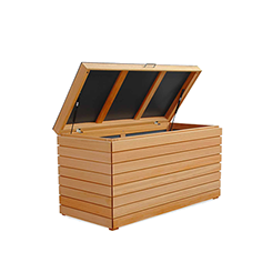 Kissenbox Auflagenbox aus FSC Eukalyptus Hartholz - 2 Größen - Kissentruhe CUBUS optional mit Zusatz-Schublade