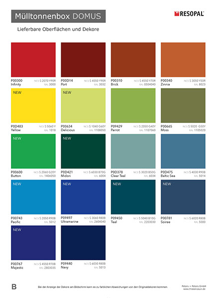 Moderne Mülltonnenbox DOMUS aus HPL-Dekorplatten - Tonnenhaus für 120 + 240 Liter  Abfalltonnen - unendlich verlängerbar - Gasdruckfedern