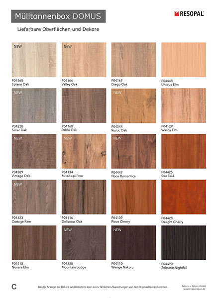 Moderne Mülltonnenbox DOMUS aus HPL-Dekorplatten - Tonnenhaus für 120 + 240 Liter  Abfalltonnen - unendlich verlängerbar - Gasdruckfedern