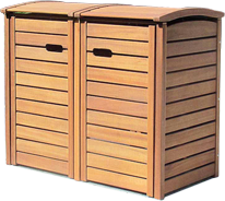 2 x 120 Liter Mülltonnenbox Holz - Müllbox CLASSIC