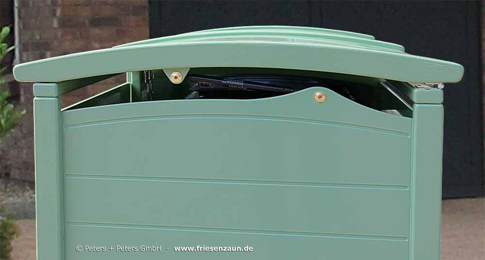 Mülltonnenverkleidung - Tonnenhaus SYLT für 120 Liter oder 240 Liter Mülltonnen.