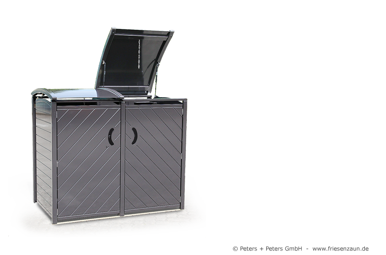 Tonnenverkleidung Sichtschutz Abfalltonne 120 + 240 Liter Mülltonnen - Müllbox Hartholz anthrazit grau