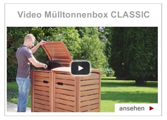Mülltonnenbox CLASSIC - Video über Mülltonnenverkleidung Holz starten !