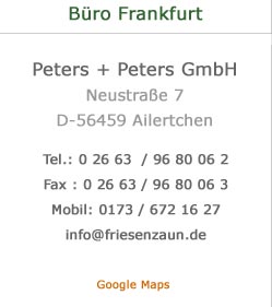 Peters + Peters GmbH - Büro Mitte / Frankfurt - 56459 Ailertchen, Neustraße 7