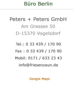 Peters + Peters GmbH - Büro Berlin - 15370 Vogelsdorf, Am Grassee 50