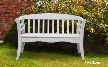 Garden bench hardwood white